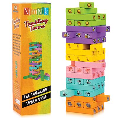 Tumbling Towers Family Fun Games for Kids 54 Pcs Gifts Ideas