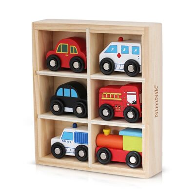Holzspielzeug Autos Bus Motor Rettungsfahrzeuge Spielzeug Geschenke