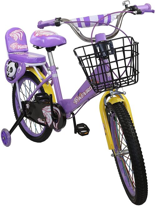 Airel Children's Bikes | Children's Bicycle 3 to 9 years old | Bicycle with Wheels and Basket | Bicycle with Wheels | Colour: Purple