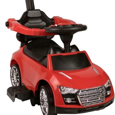 Airel Aufsitzauto | Kindersitzauto | 2 in 1 Rutschauto | Lauflernhilfe für Kinder | Kinderwagen mit Fußrasten I Farbe Rot