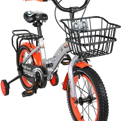 Airel Kinderfahrräder | Kinderfahrrad 4 bis 9 Jahre | Fahrrad mit Rädern und Korb | Fahrrad mit Rädern | Farbe: Grau