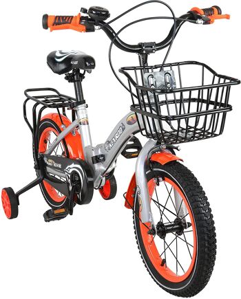 Vélos pour enfants Airel | Vélo pour enfants 4 à 9 ans | Vélo avec roues et panier | Vélo avec roues | Couleur : Gris 1
