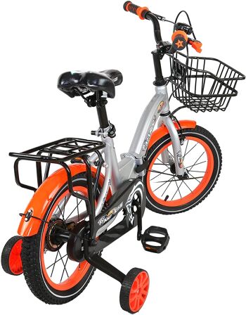 Vélos pour enfants Airel | Vélo pour enfants 4 à 9 ans | Vélo avec roues et panier | Vélo avec roues | Couleur : Gris 2