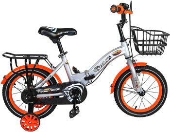 Vélos pour enfants Airel | Vélo pour enfants 4 à 9 ans | Vélo avec roues et panier | Vélo avec roues | Couleur : Gris 3