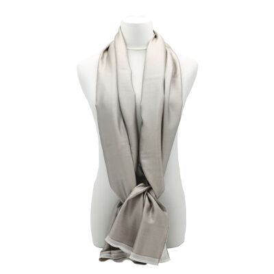Double-sided silk stole Parati color light gray