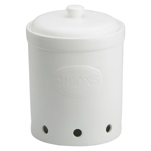 Onion Storage Jar Matte White