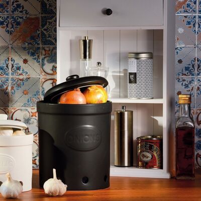 Onion Storage Jar Matte Black