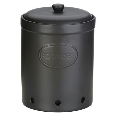 Potato Storage Jar Matte Black