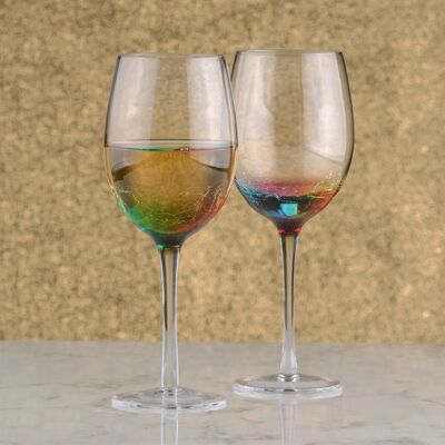 Set of 2 Neon Wine Glasses