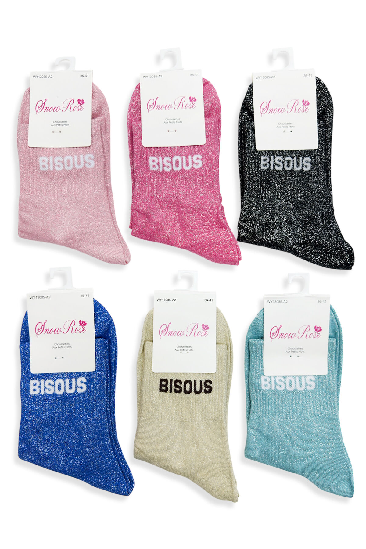 Chaussettes Pailletées « BISOUS »