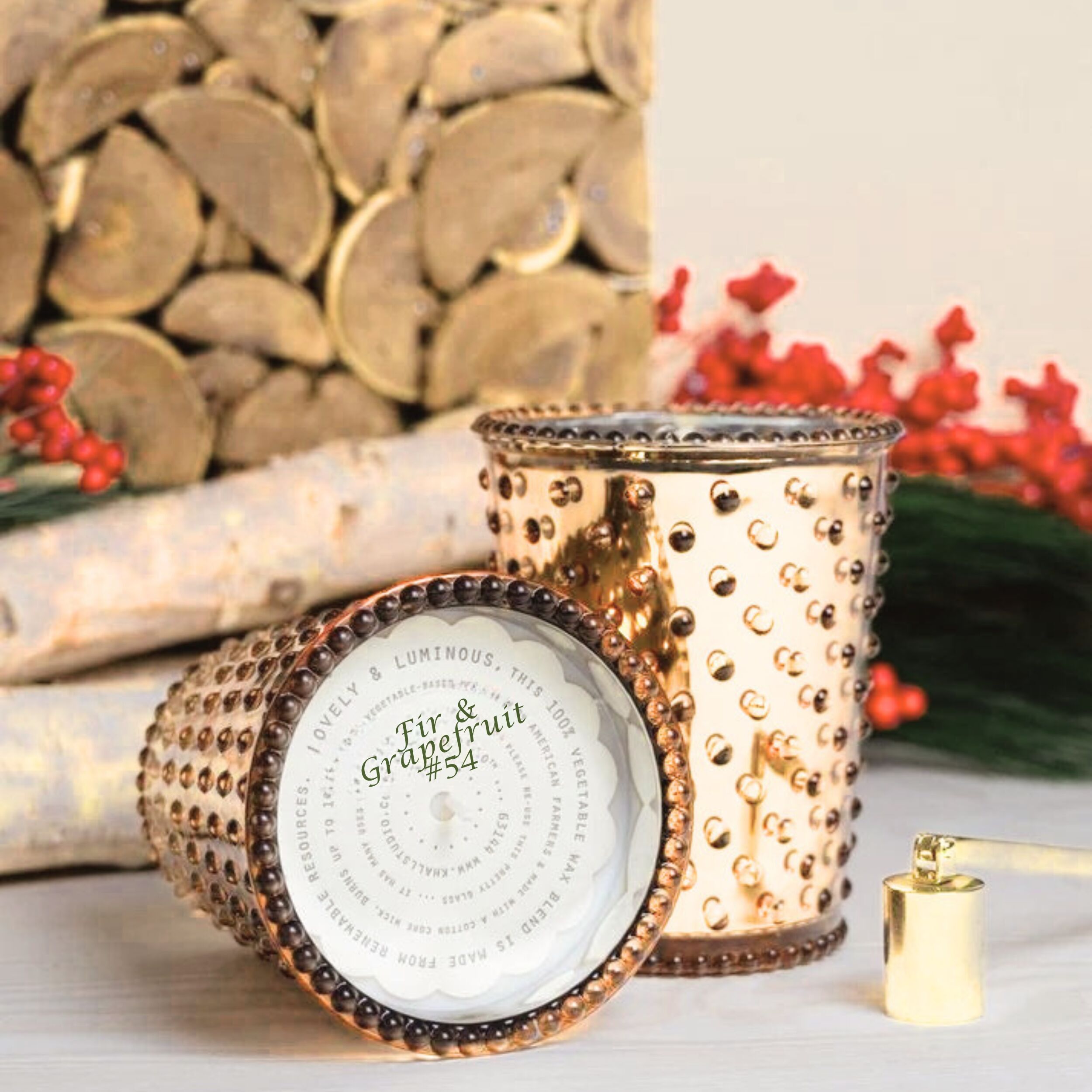 Simpatico Hobnail Glass Candle #54 Fir & Grapefruit