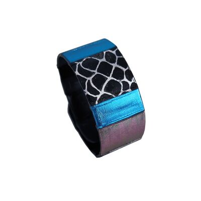 Bracelet Noir Serpent Bleu