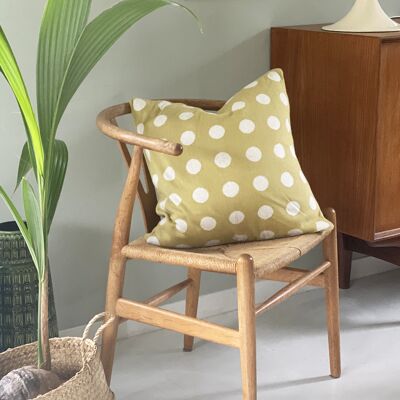 Astrid pillow cover, olive dots
