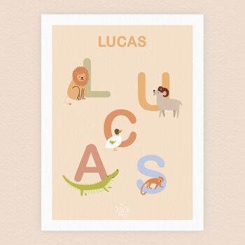Affiche prénom Lucas - 30x40cm 2