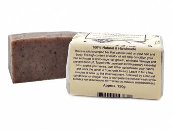 Barre de shampooing lavande et romarin, naturelle et faite à la main, environ 30 g/65 g 3