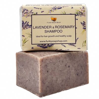 Lavendel- und Rosmarin-Shampoo-Riegel, natürlich und handgefertigt, ca. 30 g/65 g