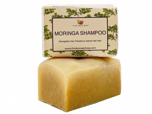 Moringa Solid Shampoo Bar, Natural & Handmade, Approx. 30g/65g