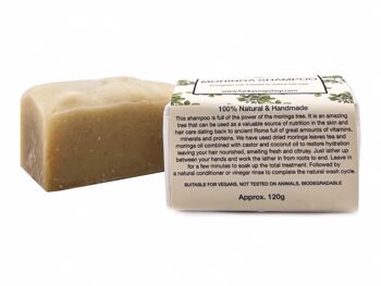 Barre de shampoing solide Moringa, naturelle et faite à la main, env. 30g/65g 3
