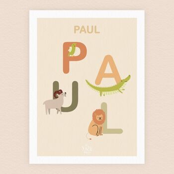 Affiche prénom Paul - 30x40cm 2
