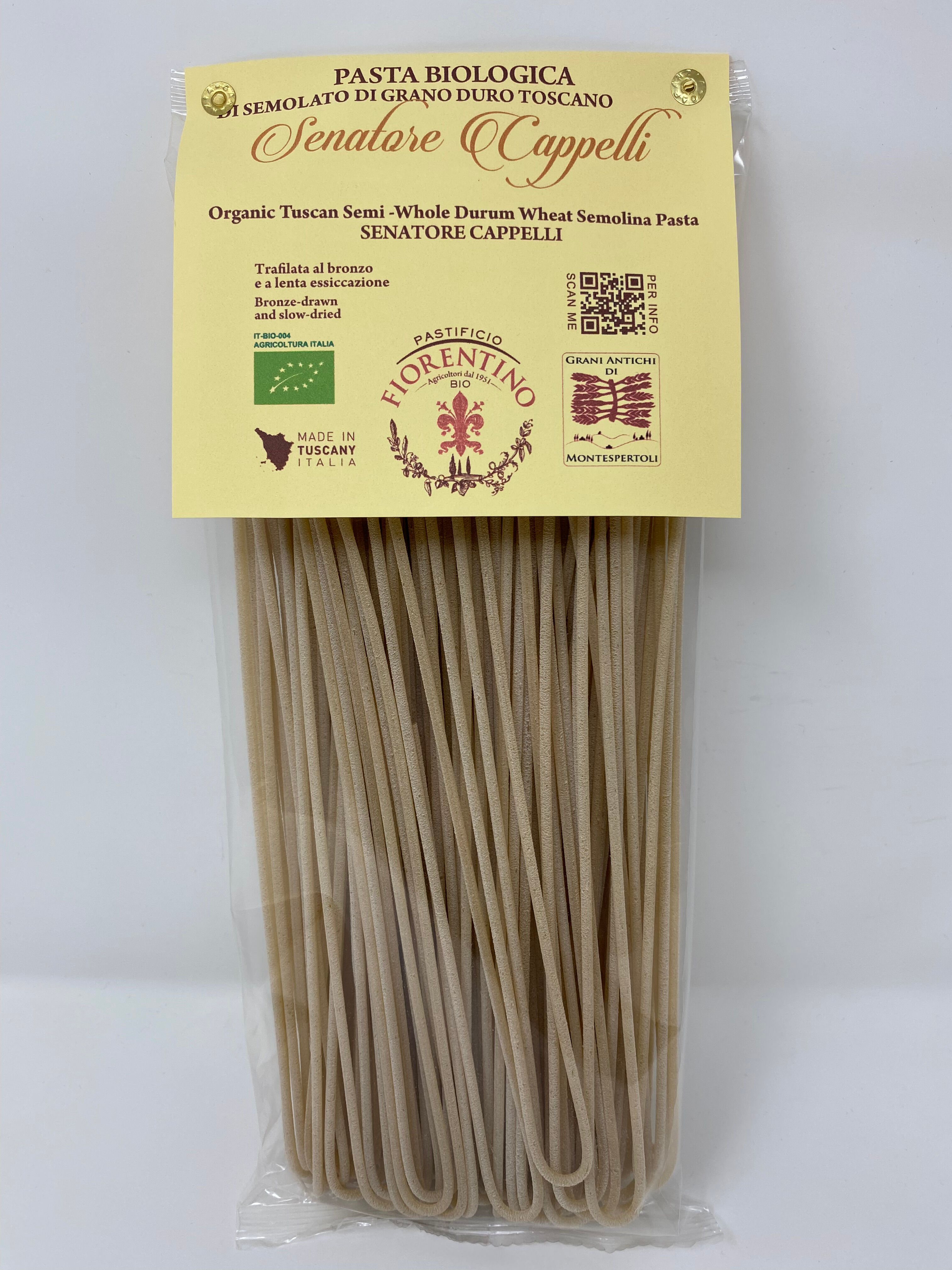 100% CAPPELLI artisanal organic pasta from the Montespertoli Ancient Grains supply chain: 16 pcs of long pasta