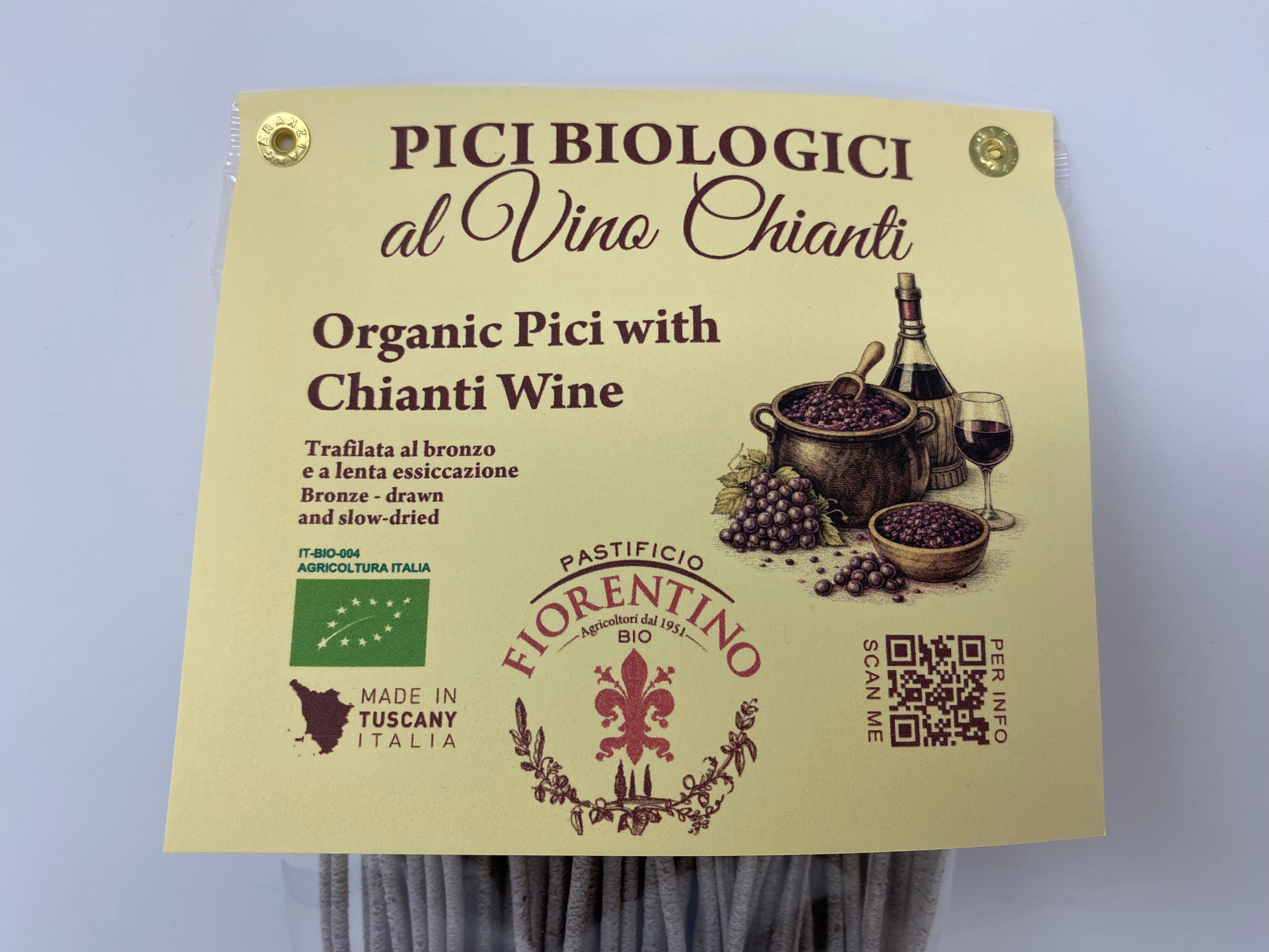 Pasta artesanal orgánica Chianti: 16 piezas de pasta largas