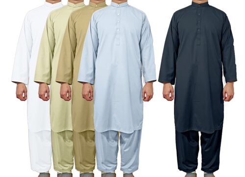 Afghan Men 2 Pcs Set Dress Salwar Kameez Afghani Pakistan Pakistani India Thobes - BEIGE