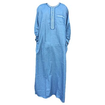 THOBE MAROCAIN MANCHES LONGUES 6 COULEURS DESERT ROBE HOMME ROBE COL ROND GRANDAD CASUAL 2