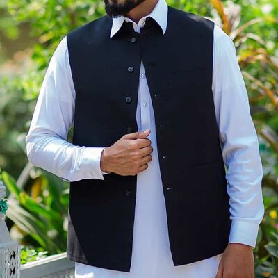 Luxury Waistcoat - traditional Arabic and Afghan - BLACK