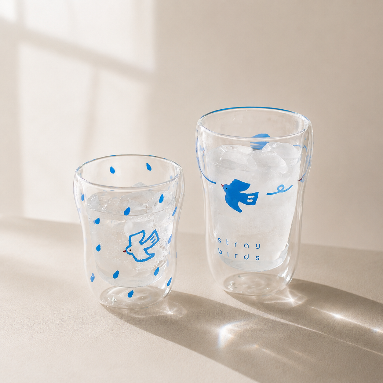 Bird Double Wall Glass Cup | Insulated Coffee & Water Glass