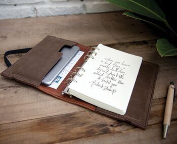 Carnet de note - organizer en cuir A6 - Camel 2