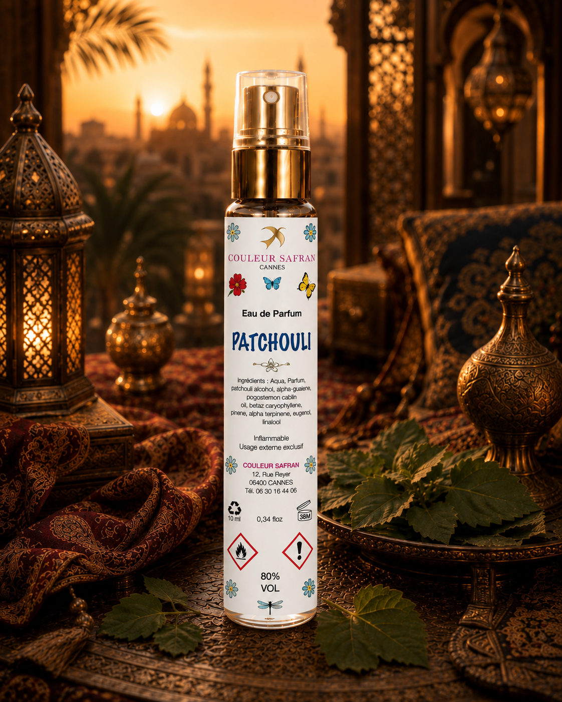 Classic Patchouli Eau de Parfum Purse Spray, made in Grasse, 10 ml - France