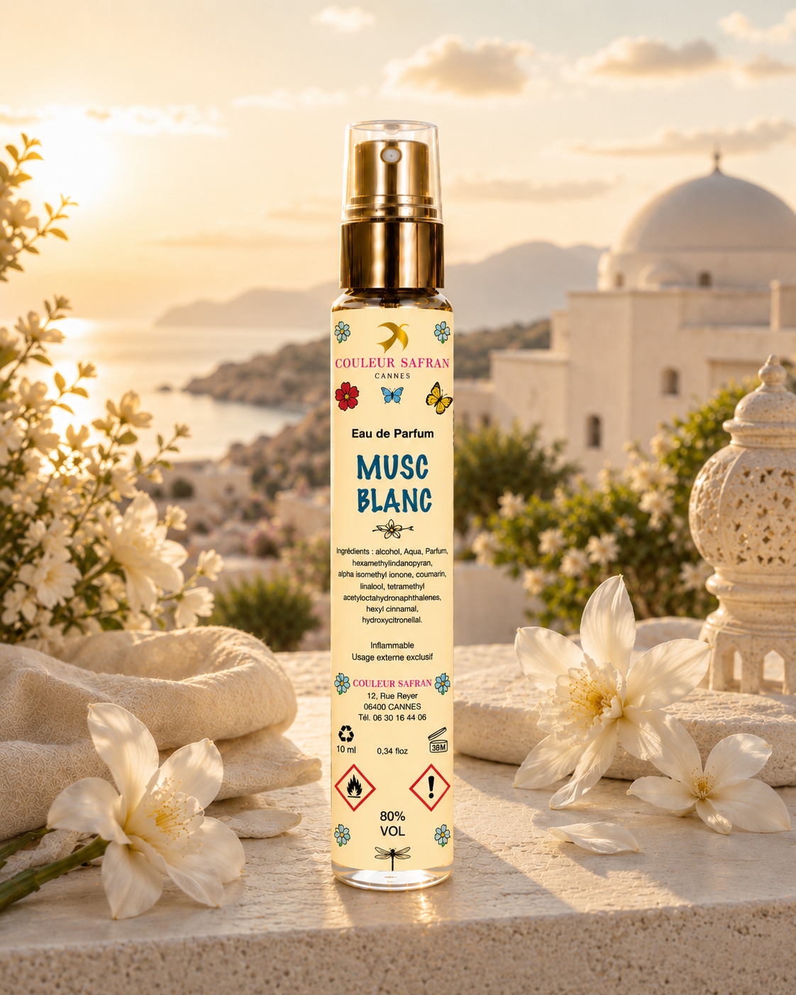 White Musk Eau de Parfum Purse Spray, made in Grasse, 10ml - France