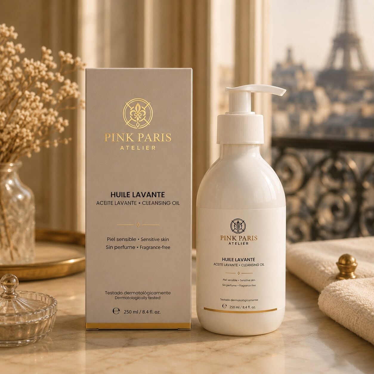 Huile Lavante | Huile démaquillante douce sans parfum pour peaux sensibles 250 ml