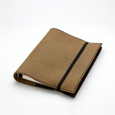 Cuaderno - organizador de cuero A6 - Crema
