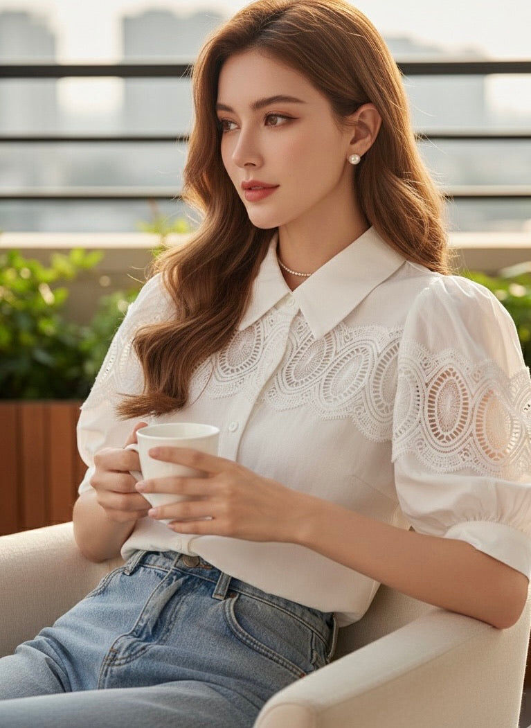 CHEMISE BRODÉE LUCIENNE - Lot S/M/L