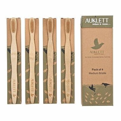 Bamboo Toothbrushes – Pack of 4