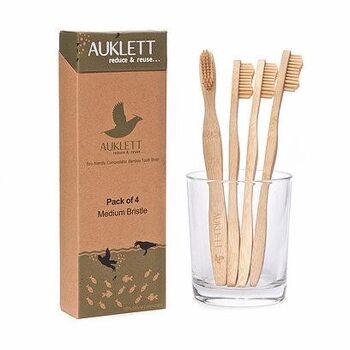 Brosses à dents en bambou – Paquet de 4 2