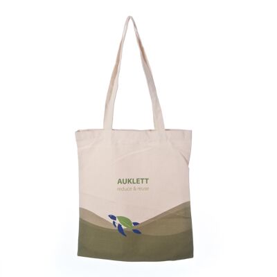 Natural Cotton Tote Bag with Turtle Design