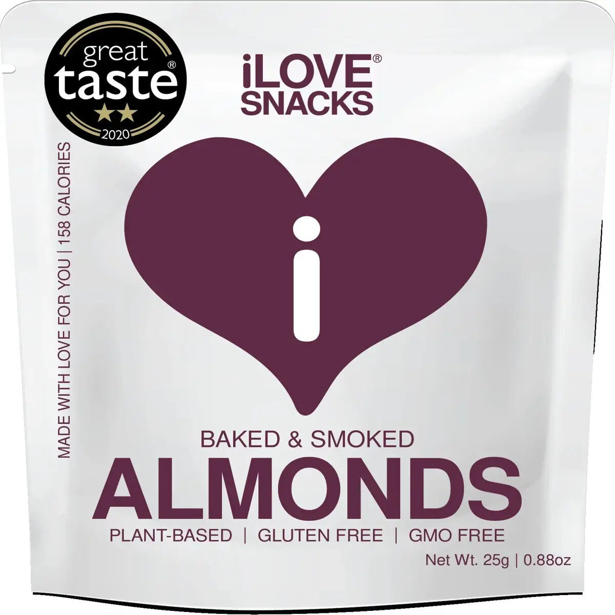 iLOVE SNACKS Smoked Almonds 25g - Case of 20