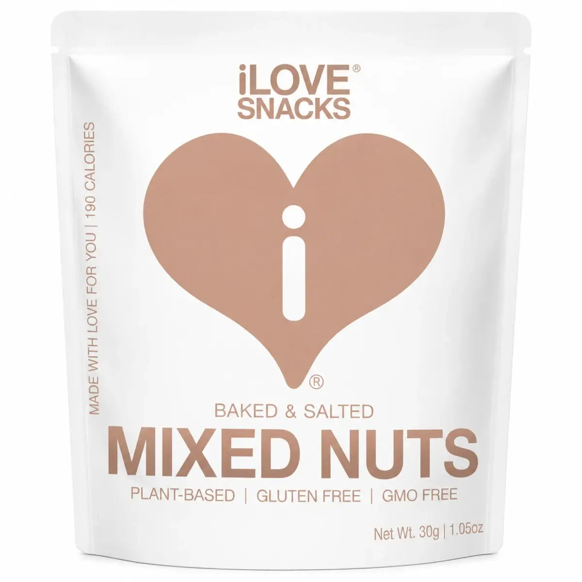 iLOVE SNACKS Baked & Salted Mixed Nuts 30g - Case of 20