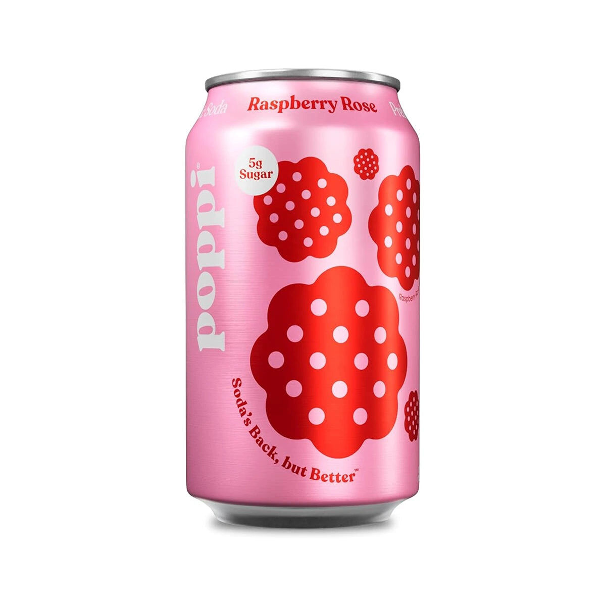 Poppi Raspberry And Rose Soda 330ml Can - Case of 24