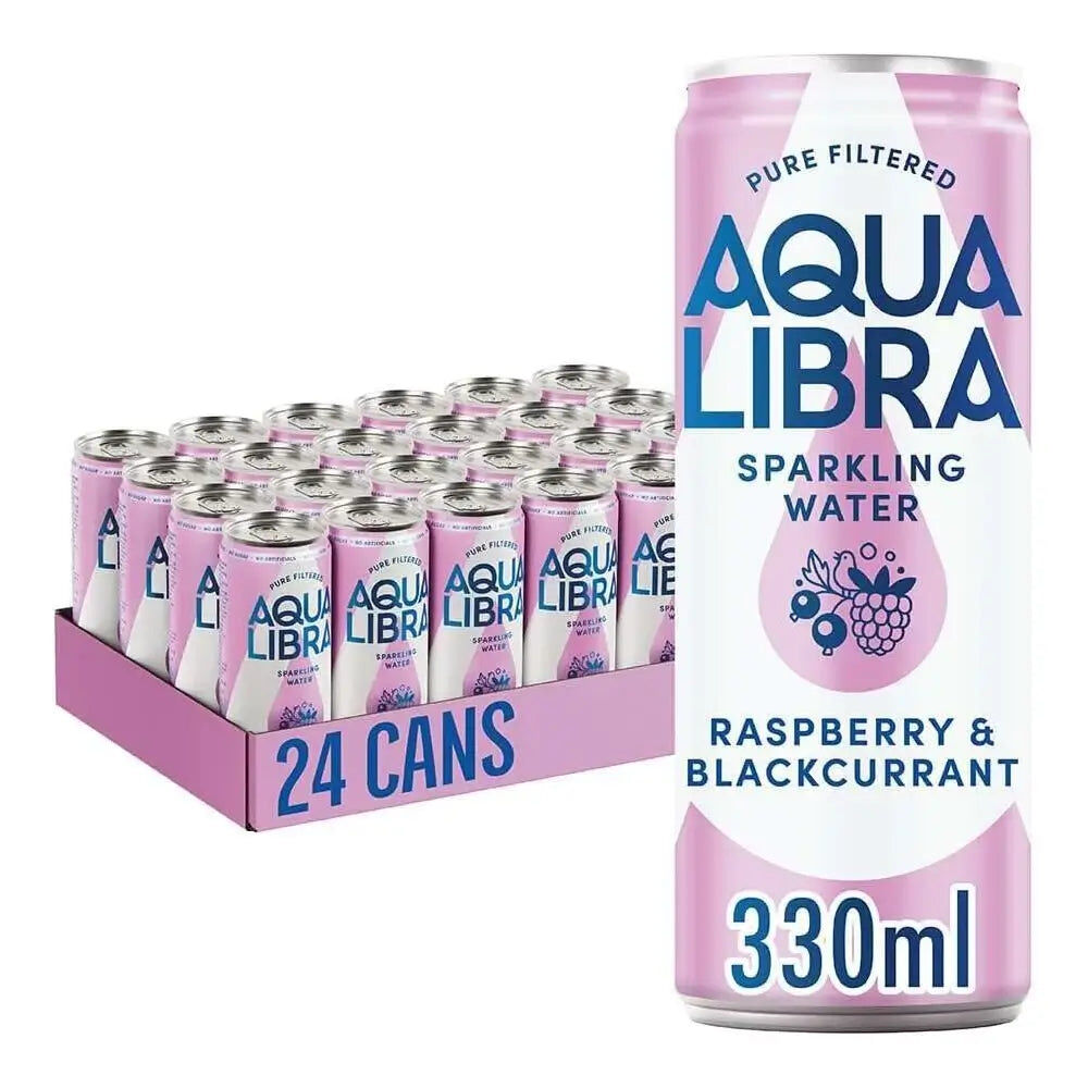 Aqua Libra Raspberry & Blackcurrant Sparkling Water 330ml - Case of 24