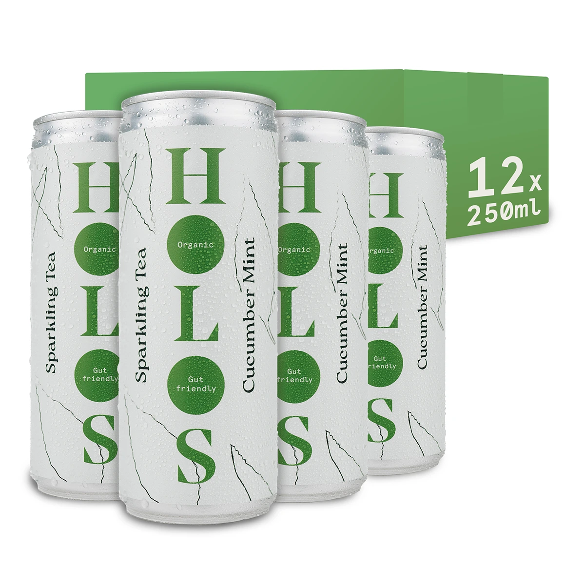 Holos Cucumber Mint Organic Sparkling Tea 250ml - Case of 12