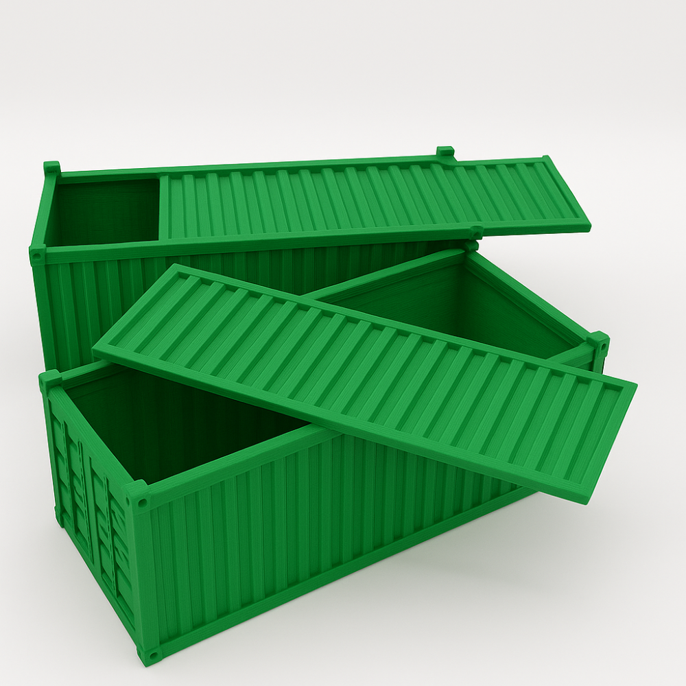 Organiser - Dark green shipping container