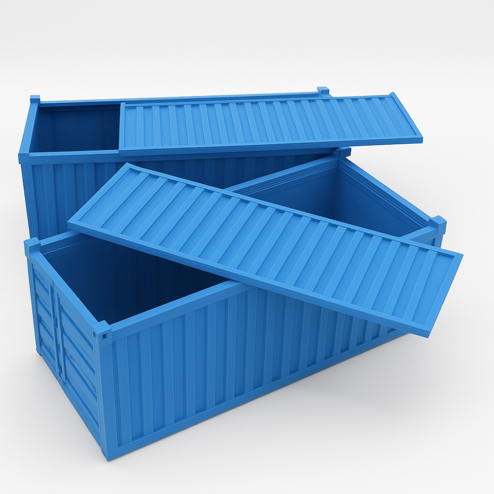 Organiser - Light blue shipping container