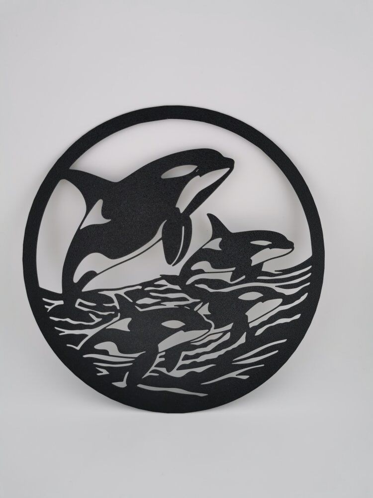 Wall Decoration (Wall Art) – "Orca Family"