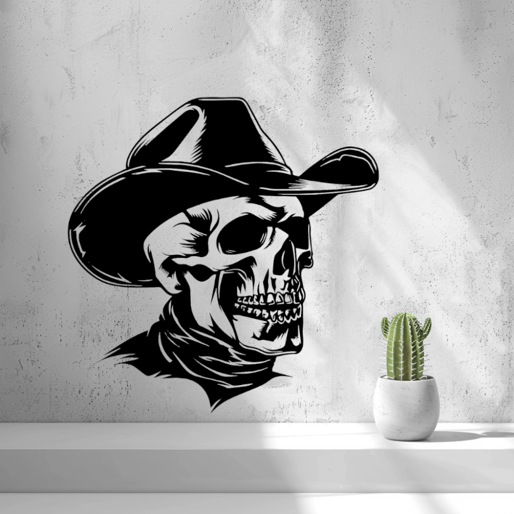 Wall Decoration (Wall Art) – "Cowboy with Skull"