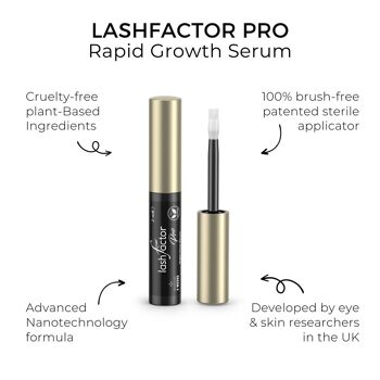 Lashfactor Pro - Sérum de croissance rapide pour cils et sourcils (paquet unique) - 2 ml (approvisionnement de 1 mois) 6