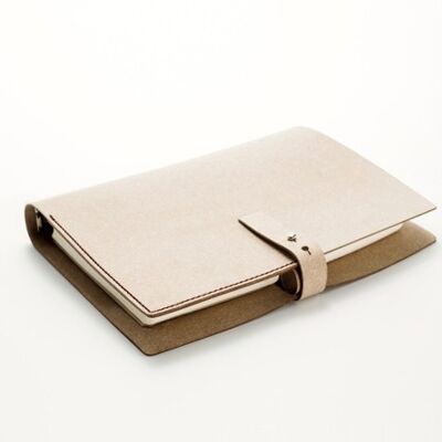 A5 RECYCLED LEATHER NOTEBOOK - IVORY