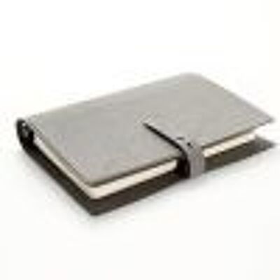A5 RECYCLED LEATHER NOTEBOOK - GRAY